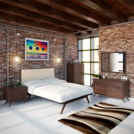 Tracy 5 Piece Queen Bedroom Set in Cappuccino Beige