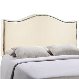 Curl Full Nailhead Upholstered Headboard in Ivory