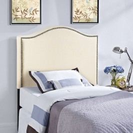 Curl Twin Nailhead Upholstered Headboard in Ivory