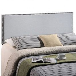 Region Full Nailhead Upholstered Headboard in Sky Gray