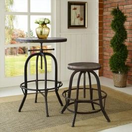 Collect Wood Top Bar Stool in Brown