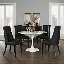 Noblesse Vinyl Dining Chair Set of 4 in Black