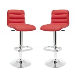 Ripple Bar Stool Set of 2 in Red