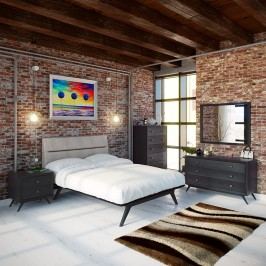 Addison 5 Piece Queen Bedroom Set in Black Gray