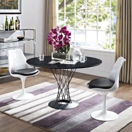 Cyclone Wood Top Dining Table in Black