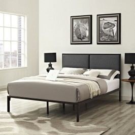 Della Full Fabric Bed in Brown Gray
