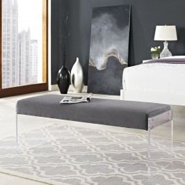 Roam Velvet Bench in Gray