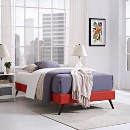 Helen Twin Fabric Bed Frame with Round Splayed Legs in Atomic Red