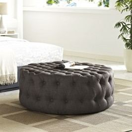 Amour Fabric Ottoman in Brown