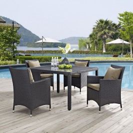 Convene 5 Piece Outdoor Patio Dining Set in Espresso Mocha