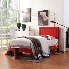 Jessamine Twin Fabric Platform Bed with Round Tapered Legs in Atomic Red