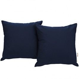 Summon 2 Piece Outdoor Patio Pillow Set in Navy