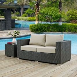 Sojourn Outdoor Patio Sunbrella?? Loveseat in Canvas Antique Beige