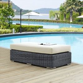 Summon Outdoor Patio Sunbrella?? Rectangle Ottoman in Canvas Antique Beige