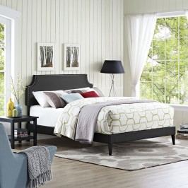Laura King Vinyl Platform Bed with Squared Tapered Legs in Black