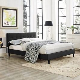 Linnea Queen Vinyl Bed in Black