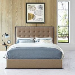 Madeline Queen Upholstered Bed Frame in Cappuccino Caf??