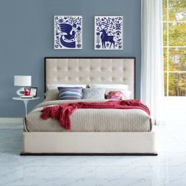 Madeline Queen Upholstered Bed Frame in Cappuccino Ivory