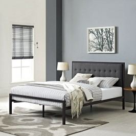 Millie King Fabric Bed in Brown Gray
