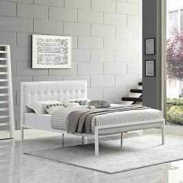 Millie King Vinyl Bed in White White