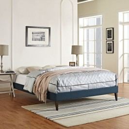 Sharon Full Fabric Bed Frame with Squared Tapered Legs in Azure