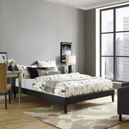 Sharon Full Vinyl Bed Frame with Squared Tapered Legs in Black