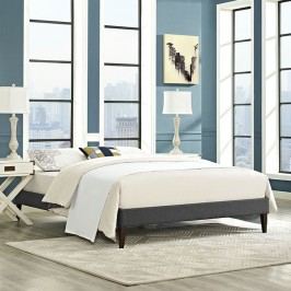 Sharon King Fabric Bed Frame with Squared Tapered Legs in Gray