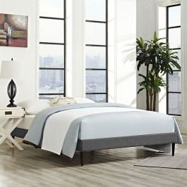 Sherry Queen Fabric Bed Frame with Round Tapered Legs in Gray