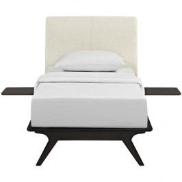 Tracy 3 Piece Twin Bedroom Set in Cappuccino Beige