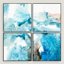 Abstract Blues Wall Art Set of Four by World Market