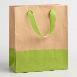 Medium Lime Dipped Kraft Gift Bags Set of 2 by World Market