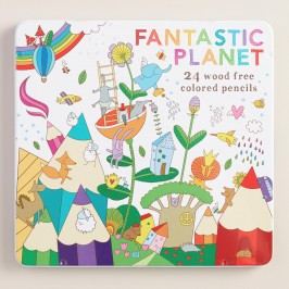 Fantastic Planet Wood Free Colored Pencils Set of 24 by World Market
