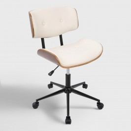 Attainment Office Chair In Burgundy Bevedo Cream Faux Leather Leander Swivel Office Chair White By World Market