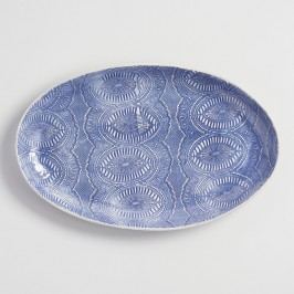Wonki Ware Blue Nbedelle Flat Oval Platter - Stoneware by World Market
