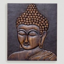 Wood Buddha Face Wall Decor: Brown by World Market